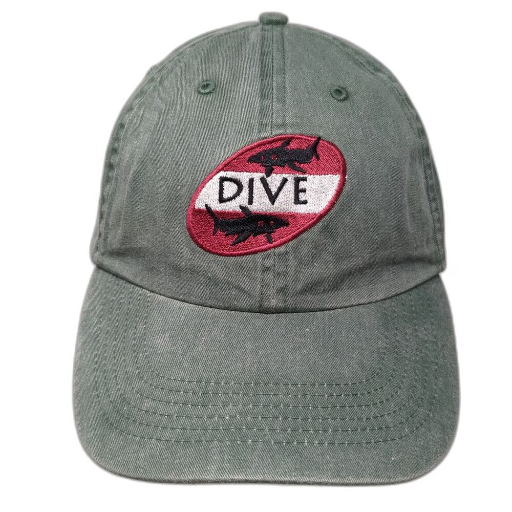 Fahrenheit Baseball Cap Green One Size Cayman Islands Scuba Dive Sharks Hat